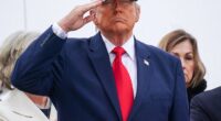 President Donald Trump saluted the six fallen soldiers as they were giving their dignified transfer at Dover Air Force Base in Delaware