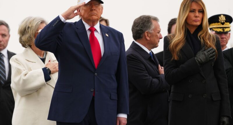 President Trump and First Lady attend dignified transfer at Dover Air Force Base of six soldiers killed in Iran war