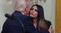 It was a family reunion of sorts in the East Room on Thursday as Donald Trump's almost daughter-in-law, US Ambassador to Greece Kimberly Guilfoyle, made a high-profile appearance at the White House to celebrate Greek Independence Day. The President ensured all eyes were on the envoy, giving her a glowing introduction and beckoning her to join him at the podium. 'Kimberly, Kimberly… that is my little pet name for her. I hope you come back here in, what is the term for that, 12 years?' Trump told the room, sparking laughter from a packed crowd. The 57-year-old Ambassador opted for understated elegance at the diplomatic reception, donning a simple, black dress, cinched at the waist with a delicate silver chain belt. To complete the look, she wore her signature classic diamond cross necklace.