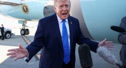 U.S. President Donald Trump speaks to the media before departing West Palm Beach aboard Air Force One, Florida, U.S., March 23