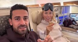 British socialite and Real Housewives star Caroline Stanbury has returned to Dubai with her toyboy husband Sergio Carrallo, insisting 'there's no place like home'