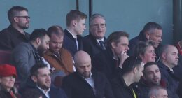 Arsenal fan Sir Keir Starmer (pictured here at the Emirates earlier this month) is in attendance at today's Carabao Cup final between the Gunners and Man City