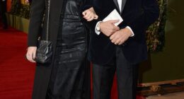 Richard E. Grant has announced that he is set to become a grandfather as daughter Olivia (pictured together) prepares to welcome her first child with husband Florian Wirst this summer