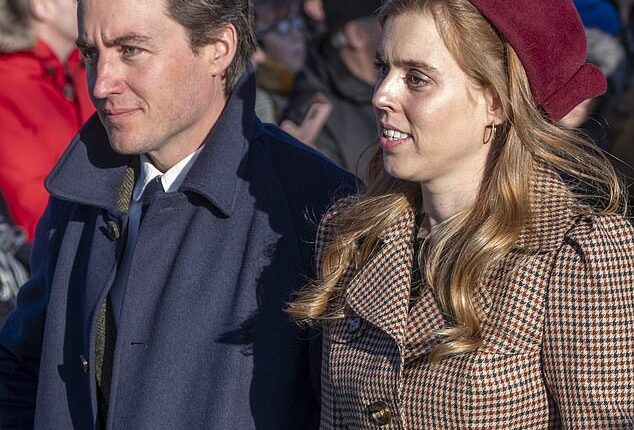 Princess Beatrice and Edoardo Mapelli at the Christmas Morning Service last year