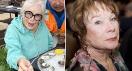 Shirley MacLaine, 91, enjoys oysters and a beer for lunch in Malibu