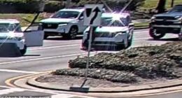 Mandolyn Shaffer-Brockwell, 37, was seen attacking three people, including a police officer, pregnant woman and an elderly driver, during a road rage incident in Orlando near the Mall of Millenia. She is seen trying to get on top of the pregnant victim's car