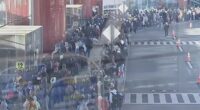 The TSA line at Baltimore-Washington International Thurgood Marshall Airport (BWI) stretched out into the street on Saturday