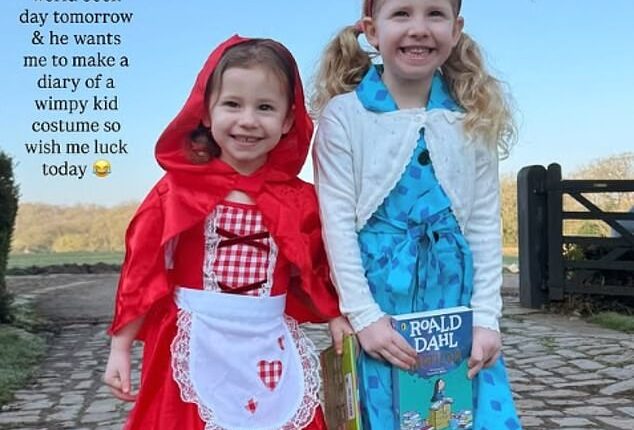 Stacey Solomon shared an adorable snap of her daughters dressed up as Matilda and Red Riding Hood as stars celebrated World Book Day on Thursday