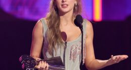 Taylor Swift, 36, gave a touching shout out to her fiance Travis Kelce as she earned seven wins at the 2026 iHeartRadio Music Awards in Los Angeles on Thursday