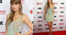 Taylor Swift shines in showgirl-worthy corset on iHeartRadio Music Awards 2026 red carpet