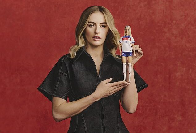 Lionesses star Chloe Kelly has been transformed into a Barbie doll to mark International Women's Day