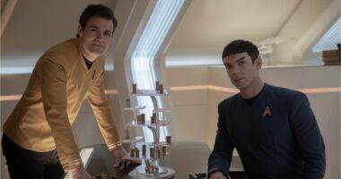 Paul Wesley and Ethan Peck in Star Trek Strange New Worlds Season 3 Episode 6