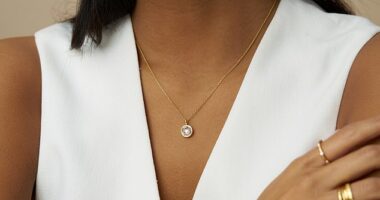 Faceted crystal charm necklace