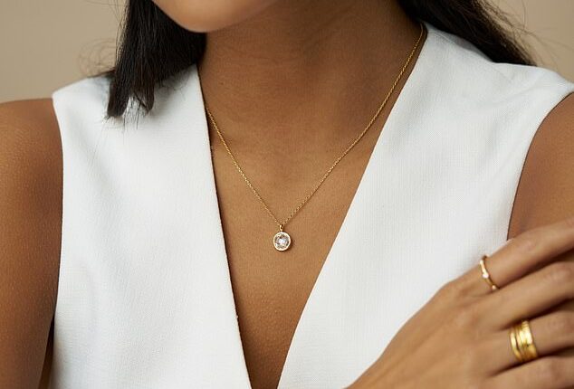 Faceted crystal charm necklace