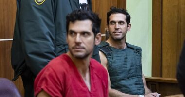 Alon and Oren, left, at their bond hearing in 2024