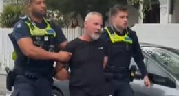 Accused driver Daniel Keas (centre) claimed he had been performing a stunt