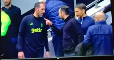 The furious touchline row Roberto De Zerbi had at Tottenham that insiders thought had scuppered any chances of becoming manager