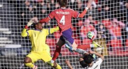 Scotland star Scott McTominay is denied by Japan goalkeeper Suzuki