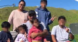 Rimoni Muliaga, his wife Lise and their children in happier days