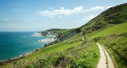 A new £28 million national trail will open next week after 18 years of construction (Pictured: South West Coastal Pathway, Mortehoe, Devon King Charles III Coastal Path)