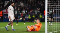 Filip Jorgensen endured a torrid night in the Parc des Princes as he made a string of errors after being drafted in for Robert Sanchez