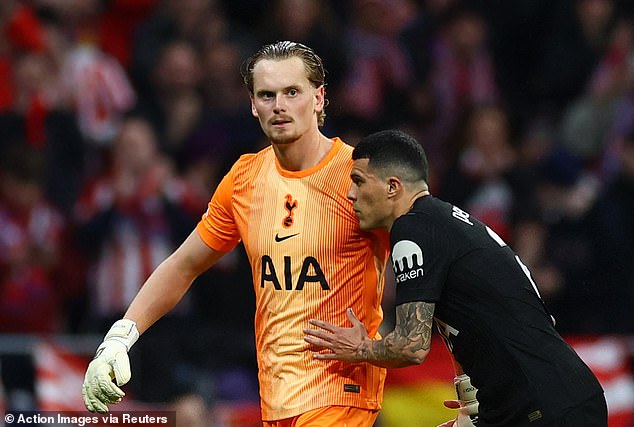 Tottenham goalkeeper Antonin Kinsky made two enormous errors inside 15 minutes on his Champions League debut for Tottenham