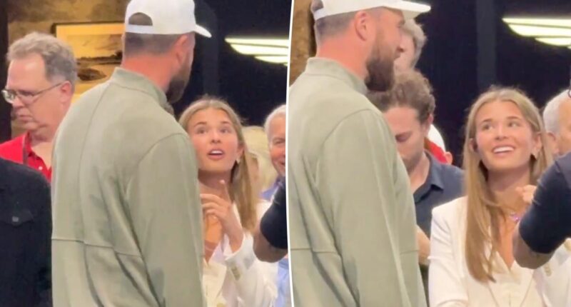 Travis Kelce chats it up with President Trump's granddaughter Kai at Florida golf event