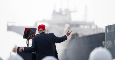 Trump Says U.S. Will Abandon Efforts to Reopen Hormuz 'At Some Point' But 'Not Quite Yet.'