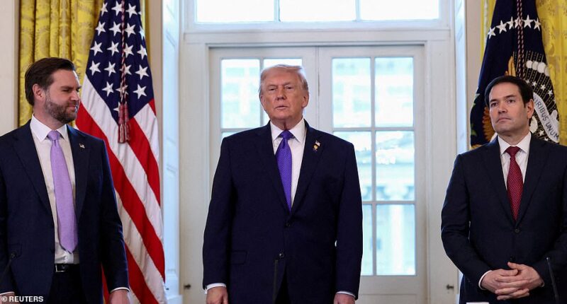 President Donald Trump is deploying an unusual tactic to gauge who is more popular ahead of the race to be his successor in 2028 - Vice President JD Vance or Secretary of State Marco Rubio. Trump asked a room of donors at his Mar-a-Lago estate for their thoughts on his top two lieutenants one day after he launched a war on Iran. It was not the first time Trump had quizzed his inner circle like this before. 'What do you think of JD Vance and Marco Rubio?' the President asked during a speech, sources in the room told the Wall Street Journal.