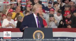 Donald Trump put a halt to his rally in Kentucky Wednesday when a supporter collapsed behind him, sending Dr Mehmet Oz to the rescue