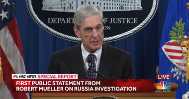 Robert Mueller speaking at a presser.