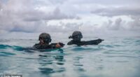 Ready for action: US marines train off Diego Garcia