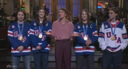 Conor Storrie welcomed gold medal winners from the men and women's USA hockey teams