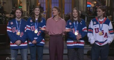 Conor Storrie welcomed gold medal winners from the men and women's USA hockey teams