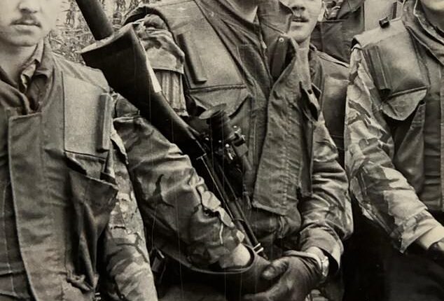 Patrick Mercer, 69, (pictured centre, holding a rifle) completed nine tours of Northern Ireland