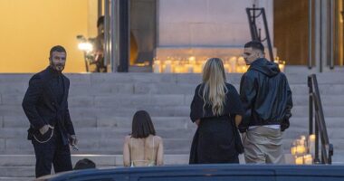 Victoria Beckham was supported by her husband David and children Romeo, Cruz and Harper at her Paris Fashion Week show on Friday