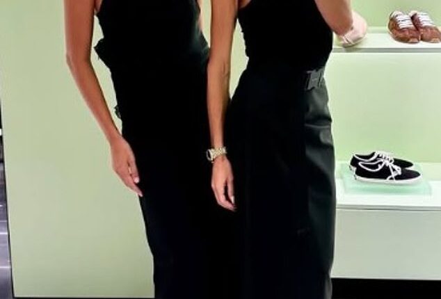 Western Australian model Rebecca Jobson, 36, arrived at a Prada event on Friday night with a new man, although she tried to keep things under wraps as she posed with Pip Edwards