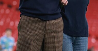 Manchester City's manager Pep Guardiola scooped the top spot in the fashion expert's rankings (seen with his daughter Maria last week)