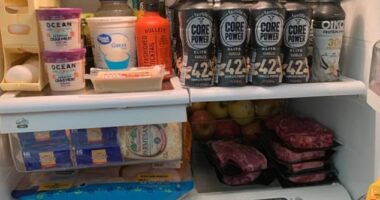A man who insists his kitchen is 'basically a grocery store' has been left scratching his head after his girlfriend claimed there was 'never anything to eat' at his house