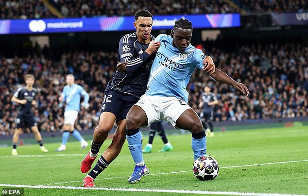 Trent Alexander-Arnold's role was largely restricted to tracking City's Jeremy Doku