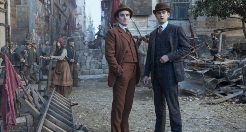 Hero Fiennes Tiffin and Donal Finn in Young Sherlock