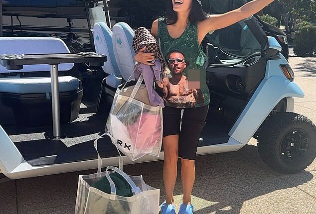 Kylie Jenner has arrived in the desert of Indio, California on day 1 of the highly-anticipated festival wearing a profane top featuring pal Justin Bieber sticking up his middle finger