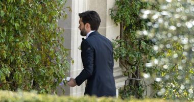 Jack Whitehall arrives at the Cotswolds country manor prior to his marriage to model Roxy Horner in a £250,000 extravaganza