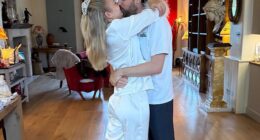 Newly-married Roxy Horner and Jack Whitehall packed on the PDA in a sweet Instagram snap on Monday