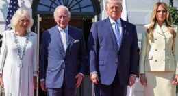 President Donald Trump and First Lady Melania Trump welcomed King Charles and Queen Camilla to the White House on Monday as the royals kicked off their four-day trip to the US