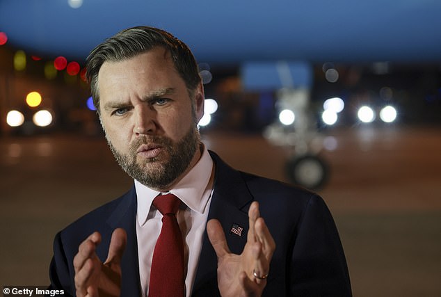 Vice President JD Vance speaks to reporters as he departs Budapest, Turkey on Wednesday. He has been tapped to lead Iran war negotiations by President Donald Trump, despite the New York Times revealing that he was an Iran war skeptic
