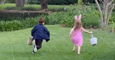 The Duchess of Sussex shared a video of her children racing to find eggs at Easter