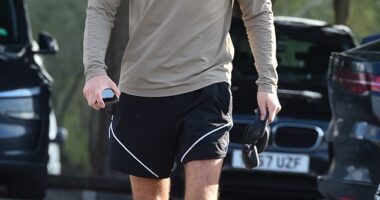 Adam Thomas emerged looking downcast on Tuesday, in the first sighting of the star since his David Haye frictions aired on I'm A Celeb All Stars