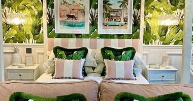Amanda Holden, 52, showed off the incredible 'Beverly Hills Hotel-inspired' renovation of her youngest daughter's bedroom on Friday