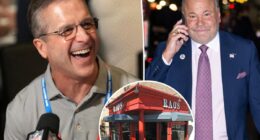 Andrew Murstein and Bo Dietl welcome new Giants coach John Harbaugh to New York